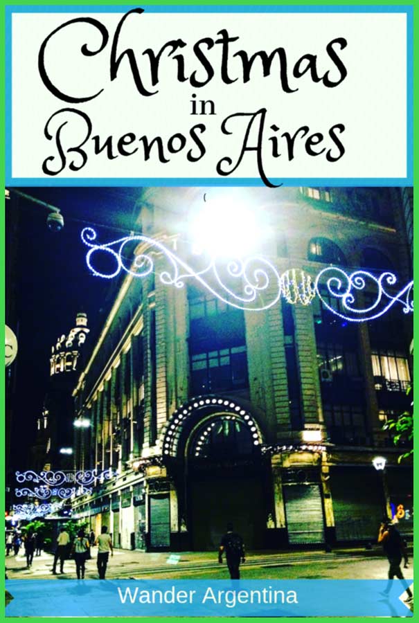 Buenos Aires Pedestrian Florida Street with lights during the Christmas Holiday Season
