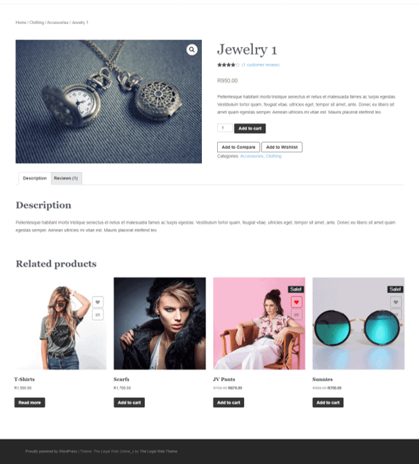 ecommerce website theme