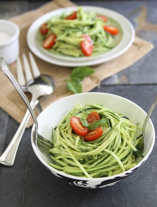 Zucchini Noodles with Avocado Cream Sauce