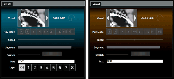 Apart from XL extras, GrandVJ's UI is easier to read and use, with features like color coding. Image courtesy ArKaos.