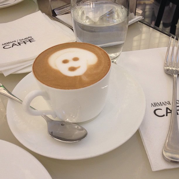 Quick recharge at the Armani Caffe' - Dubai Mall