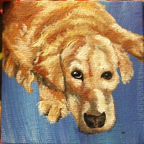 A 2"x2" dog portrait. Now this kind of stuff I still enjoy because it's no pressure