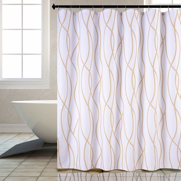 Biscaynebay textured shower curtain in dancing pattern