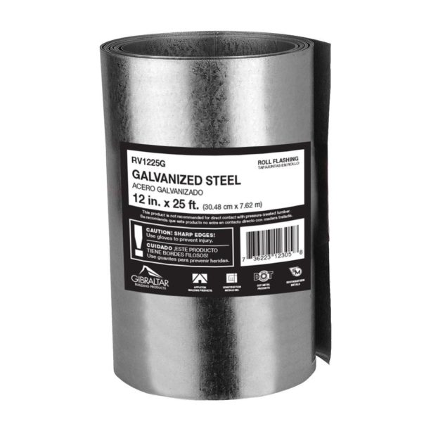 an example of roof flashing material with 12-inch width and 25-feet length