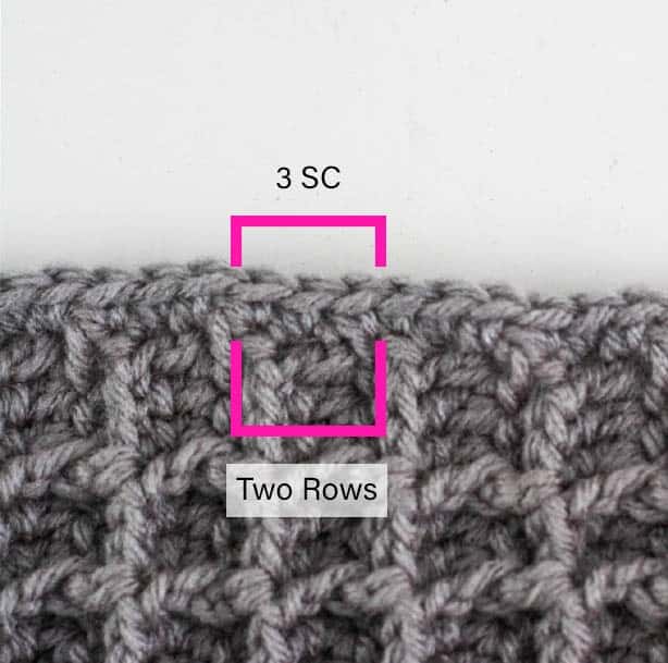 Stunning crochet blanket with a beautiful arcade stitch border. Free crochet pattern with 7 blanket sizes and video tutorials.
