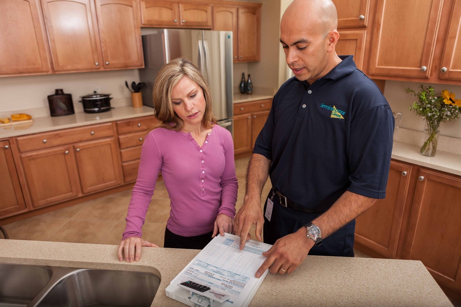 Cleaning tech consultation.