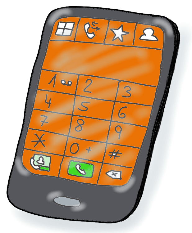 Smartphone gezeichnet Mobiltelefon