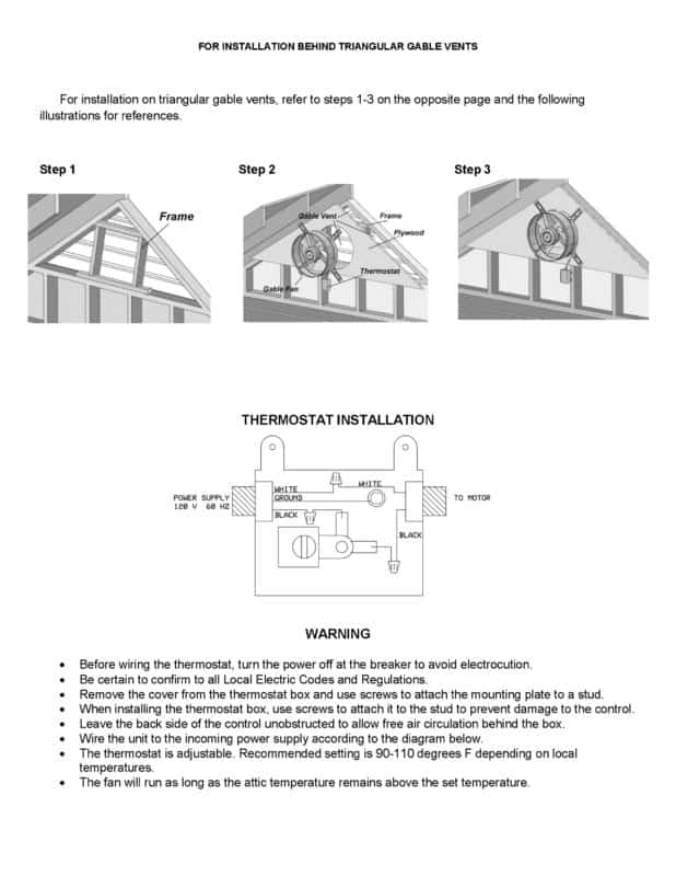 Powered Gable End Vent Cx1600 Tamarack Technologies Inc