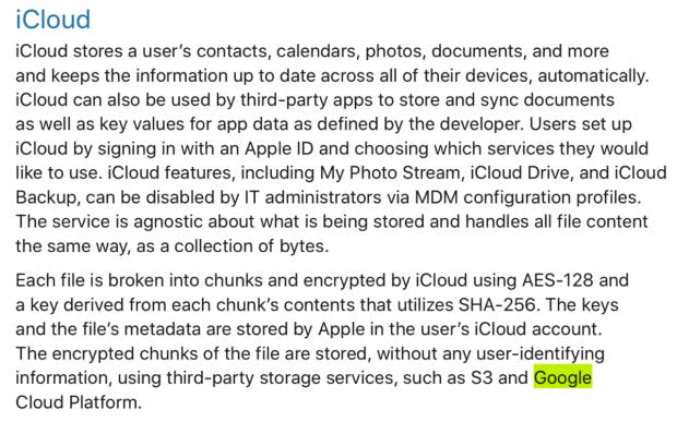 Apple verwendet für iCloud die Google Cloud zur Datenspeicherung? 2 Apple verwendet für iCloud die Google Cloud zur Datenspeicherung? 1