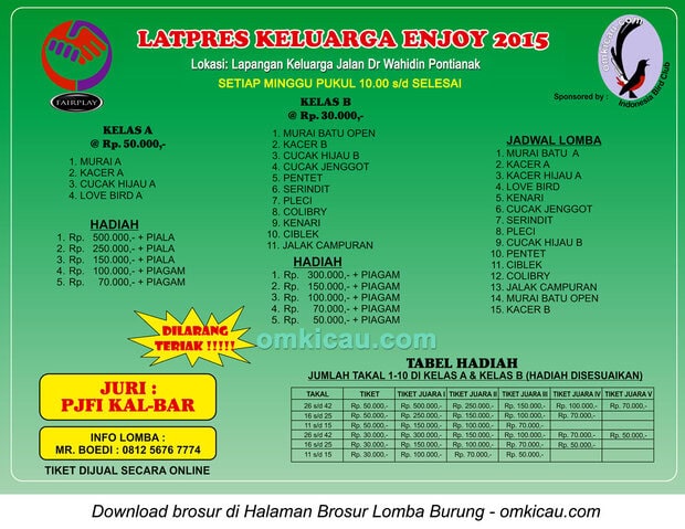 Brosur Latpres Keluarga Enjoy Pontianak, setiap Minggu