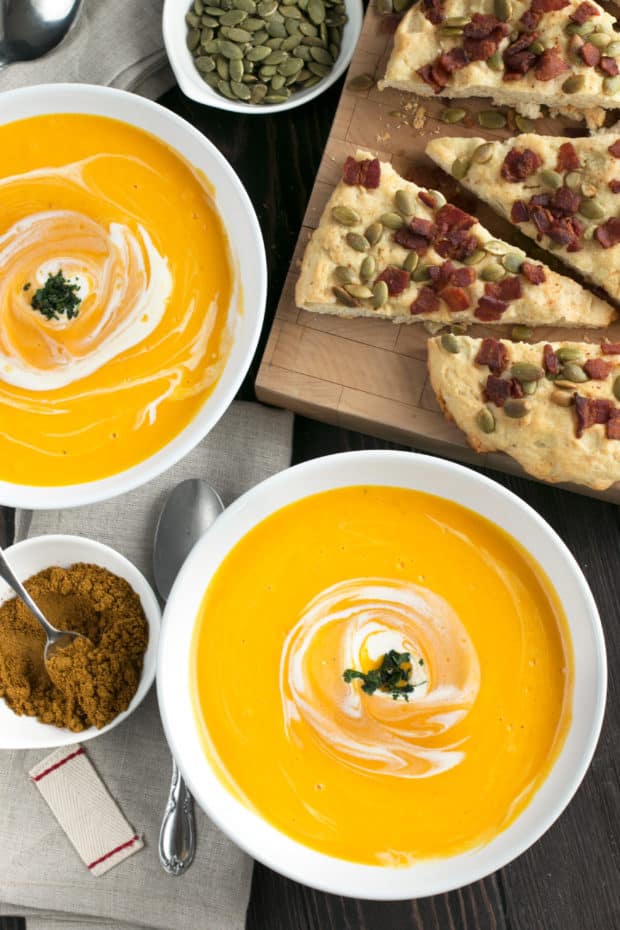 Curried Roasted Butternut Squash Soup with Bacon Pumpkin ...