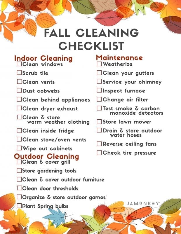 Fall Cleaning Checklist