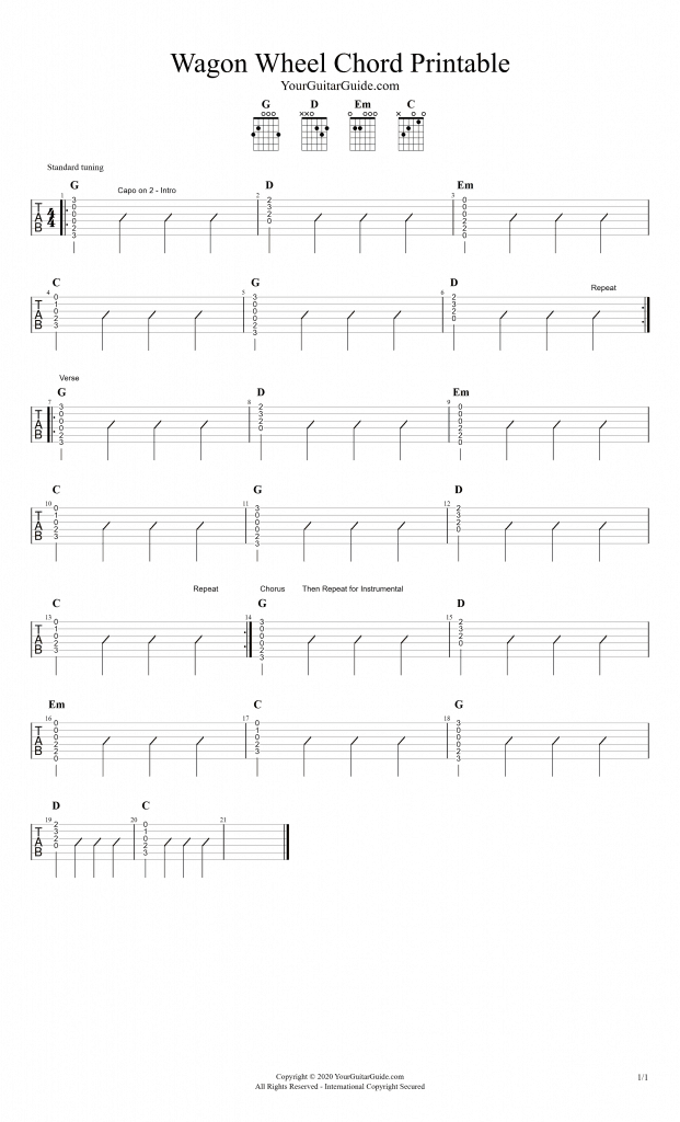 Wagon Wheel by Darius Rucker Chords (Easy Lesson)