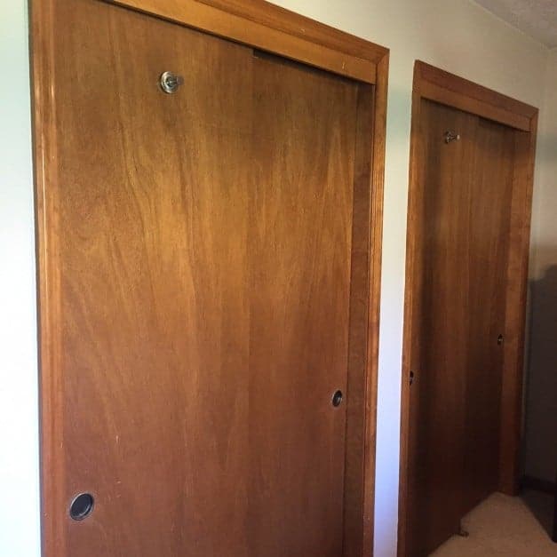 Closet Door Makeover With Fabric The Striped House