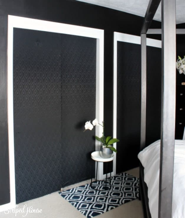 Closet Door Makeover With Fabric The Striped House