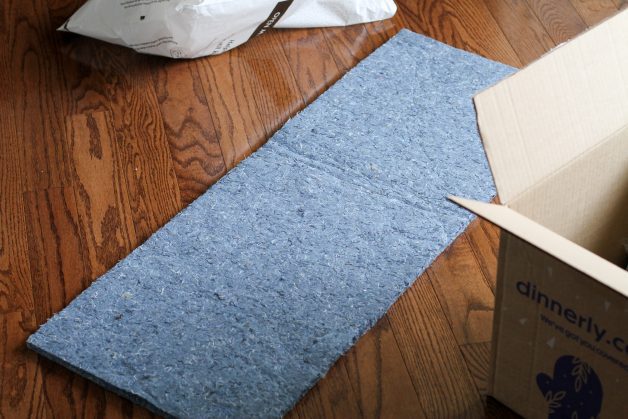 recycle cotton insulation from a Dinnerly box