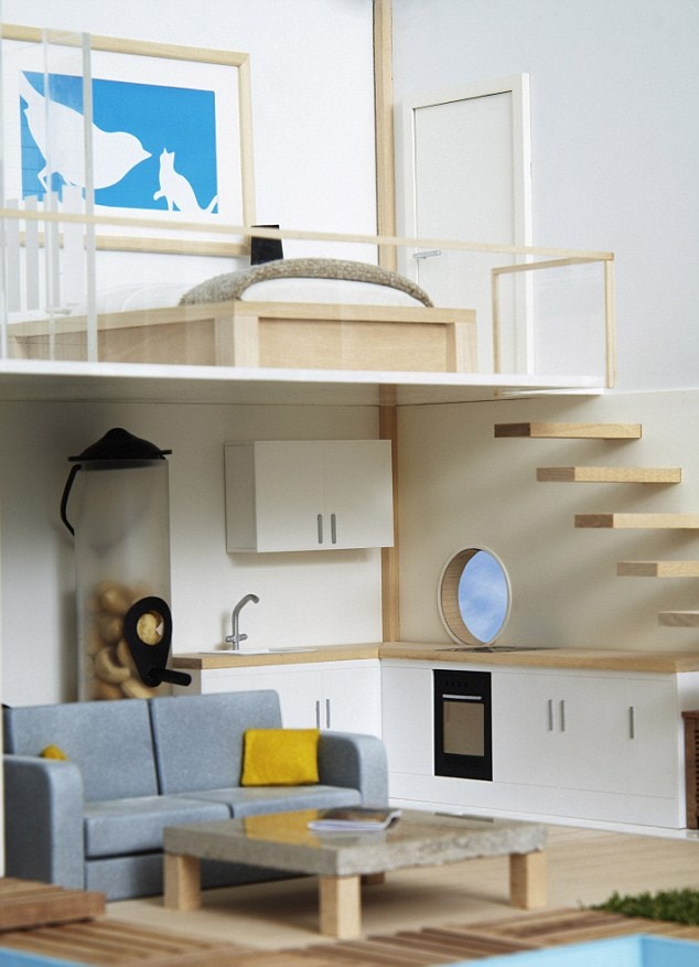 Desain Interior: Rumah burung juga dilengkapi dengan home gym, en-tweet kamar tidur utama dan tangga mengambang kontemporer untuk melengkapi tampilan gaya