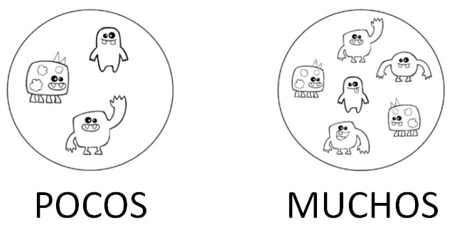 explicacion conceptos muchos y pocos