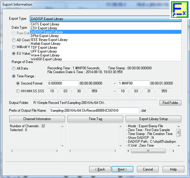 DaqScribe DaqHunter Software Suite - Simple Explorer