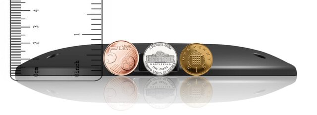 The Nwave Parking sensor is thinner than a 5 euro cent coin