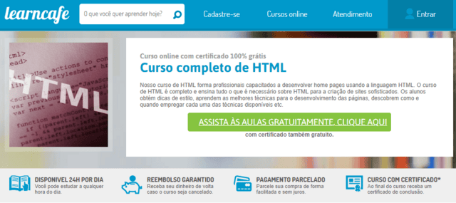 cursos grátis de html e css