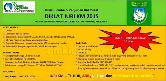 BROSUR TRAINING JURI KM 2015