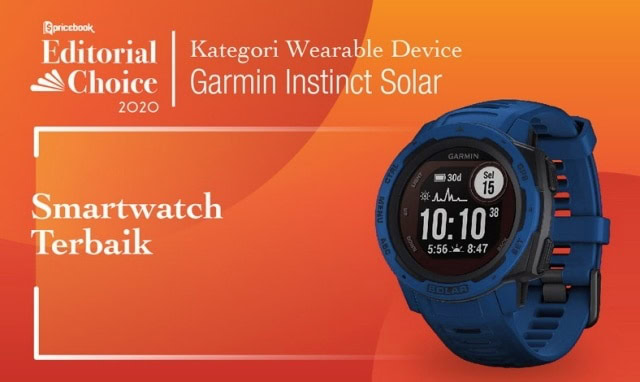 Rekomendasi Pricebook kategori Smartwatch Terbaik adalah Garmin Instinct Solar