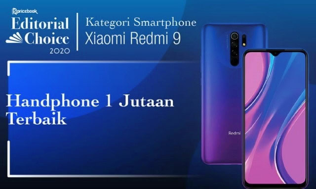 Rekomendasi Pricebook kategori Smartphone 1 Jutaan Terbaik adalah Redmi 9