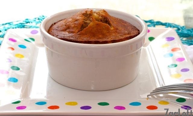 banana bread baked in a ramekin