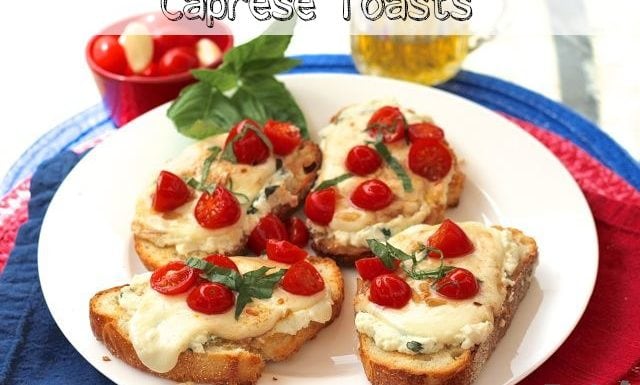 Easy Caprese Toasts from One Dish Kitchen