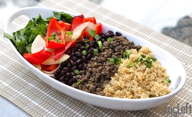 Quinoa, Lentil and Black Bean Burrito Bowl from ZagLeft