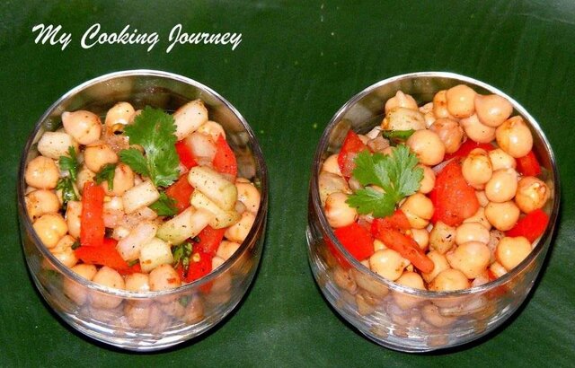 Channa Chaat / Chickpeas Salad / Garbanzo Beans Chaat My Cooking