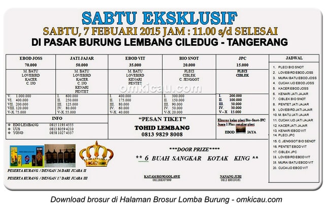 Brosur Latpres Sabtu Eksklusif PB Lembang Cileduk, Tangerang, 7 Februari 2015