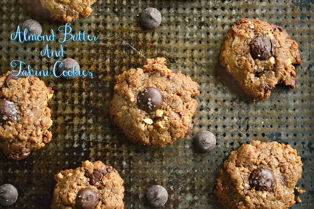 Almond Butter Tahini Cookies 