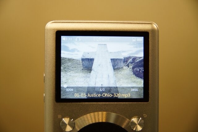 L'affichage des pochettes sur le FiiO X1.