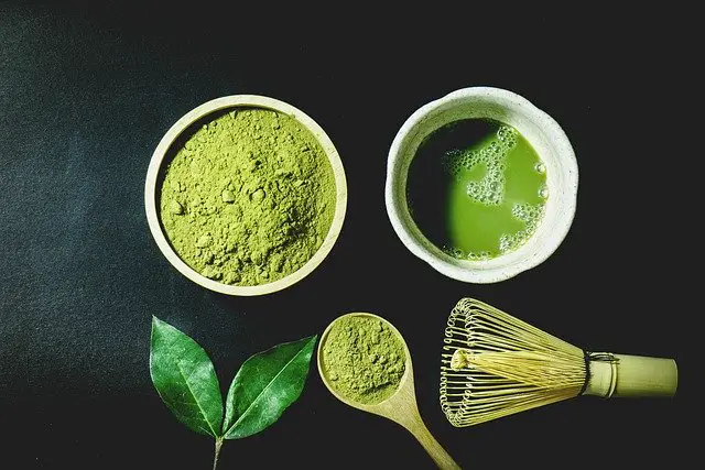 Matcha Powder Liquid In A Dish Matcha Powder Liquid In A Dish