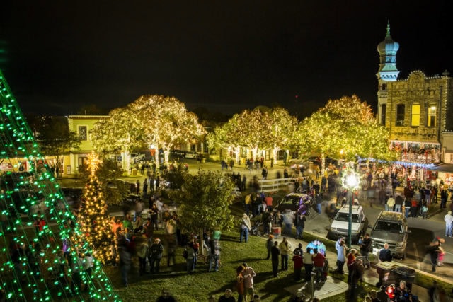 enjoy the lights, town square, lighting in the square, georgetown texas