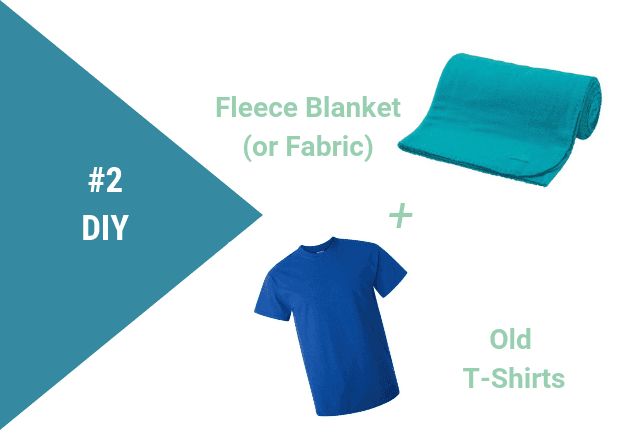 Graphic showing a fleece fabric and old t-shirt