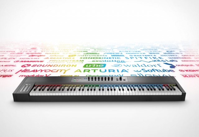 Native Instruments finally respond to customer demand for a keyboard that spits out rainbow-colored plug-in logos. (Komplete Kontrol 1.5 software update required.)
