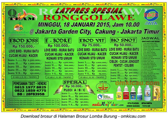 Brosur Latpres Spesial Ronggolawe, Jakarta Timur, 18 Januari 2015