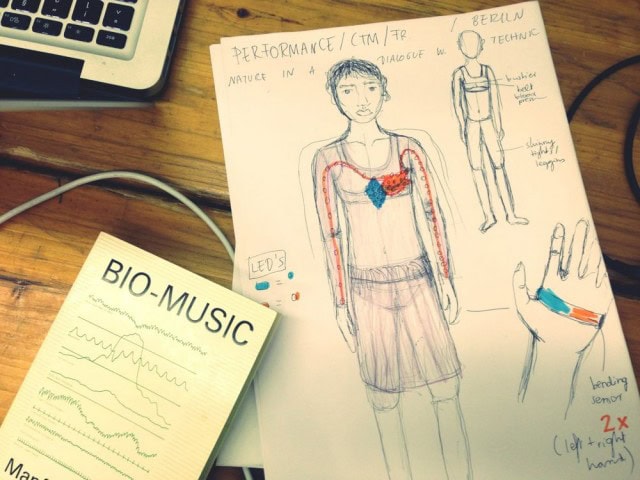 Hacklab 2013: Bio-music, by Manford Eaton. Wearable interface by Monika G. Dorniak (who was also behind the recent WCOMTC). And the multi-dimensional EPhysMus system, by Ove Holmqvist.