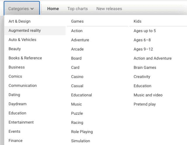 kategori google play store