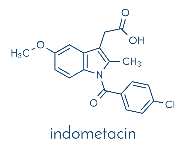 Indometacin Indometacin ist ein Arzneistoff aus der Gruppe der nichtsteroidalen Antiphlogistika (NSAR), der vor allem bei der Behandlung von rheumatischen Erkrankungen eingesetzt wird.