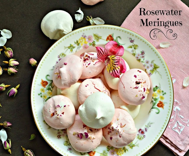 Rosewater Meringue Cookies