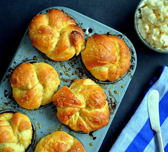 Maple Glazed Challah Rolls