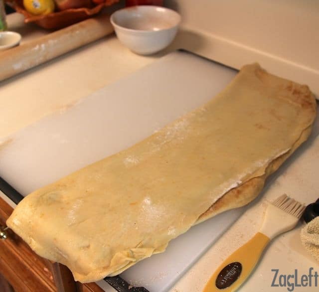 Folding the dough in half