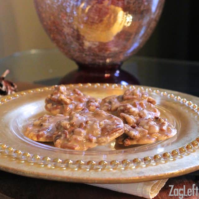 Five Pecan Pralines on a large plate