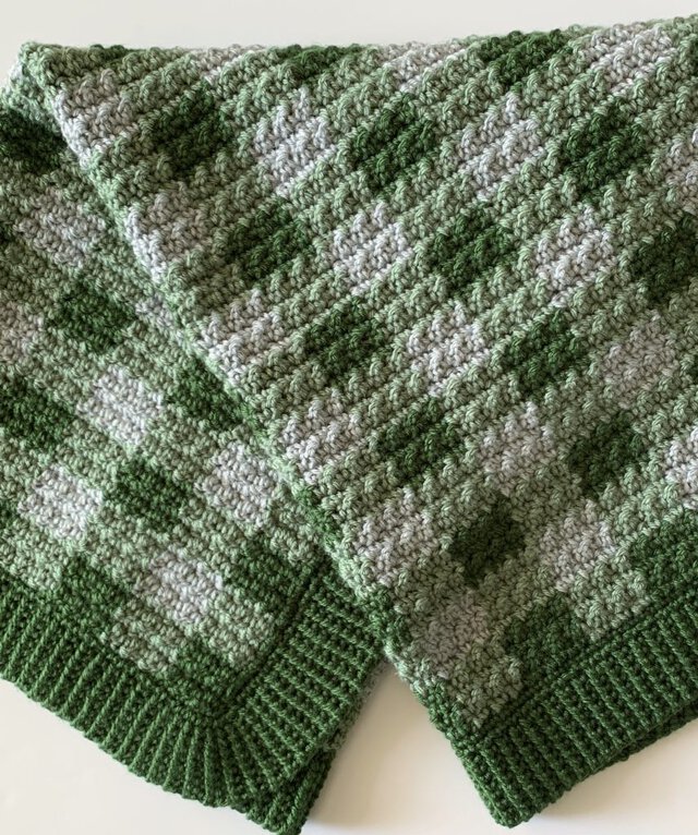 Crochet Green Gingham Blanket Daisy Farm Crafts
