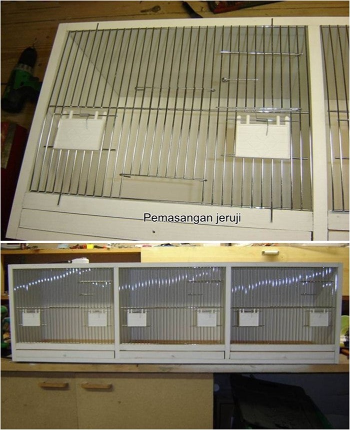 Pemasangan jeruji depan kandang penangkaran