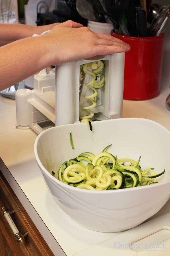 How To Make Zucchini Noodles | One Dish Kitchen | Zucchini Noodles With Garlic and Shrimp For One